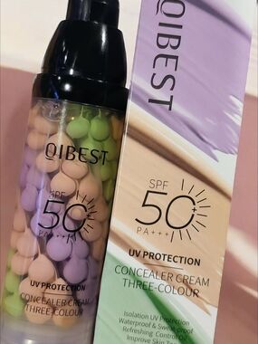 Qibest SPF 50+ Three-Colour Concealer Cream - Pastel Mix